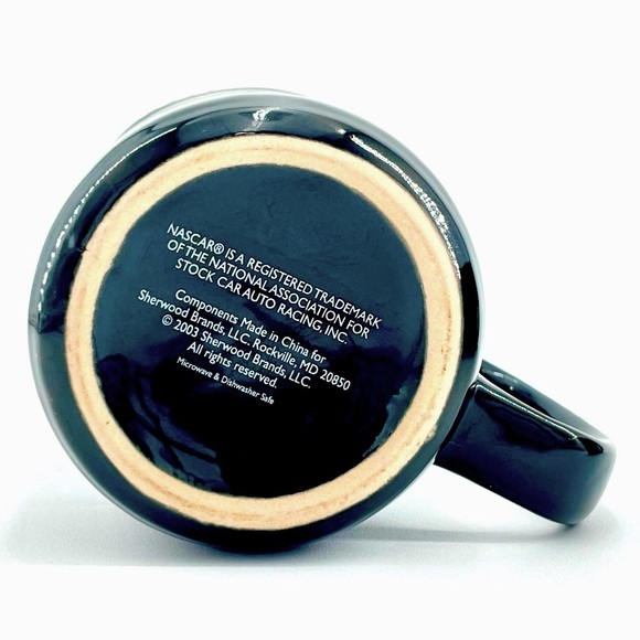 Vintage Nascar Official Logo Motorsports Racing Black Coffee Mugs Cups Set 2003 - Picture 3 of 3